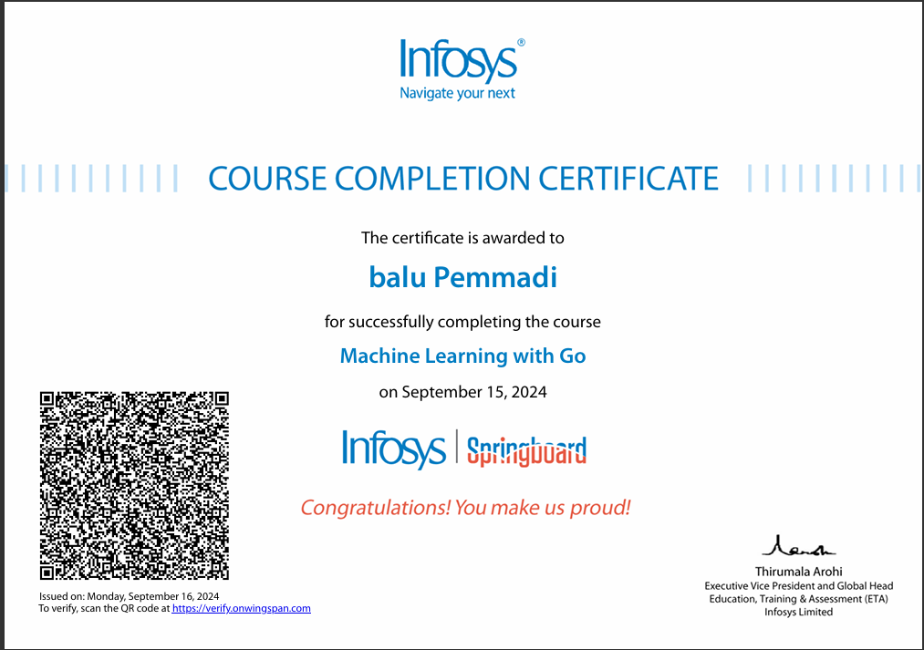Infosys Machine Learning