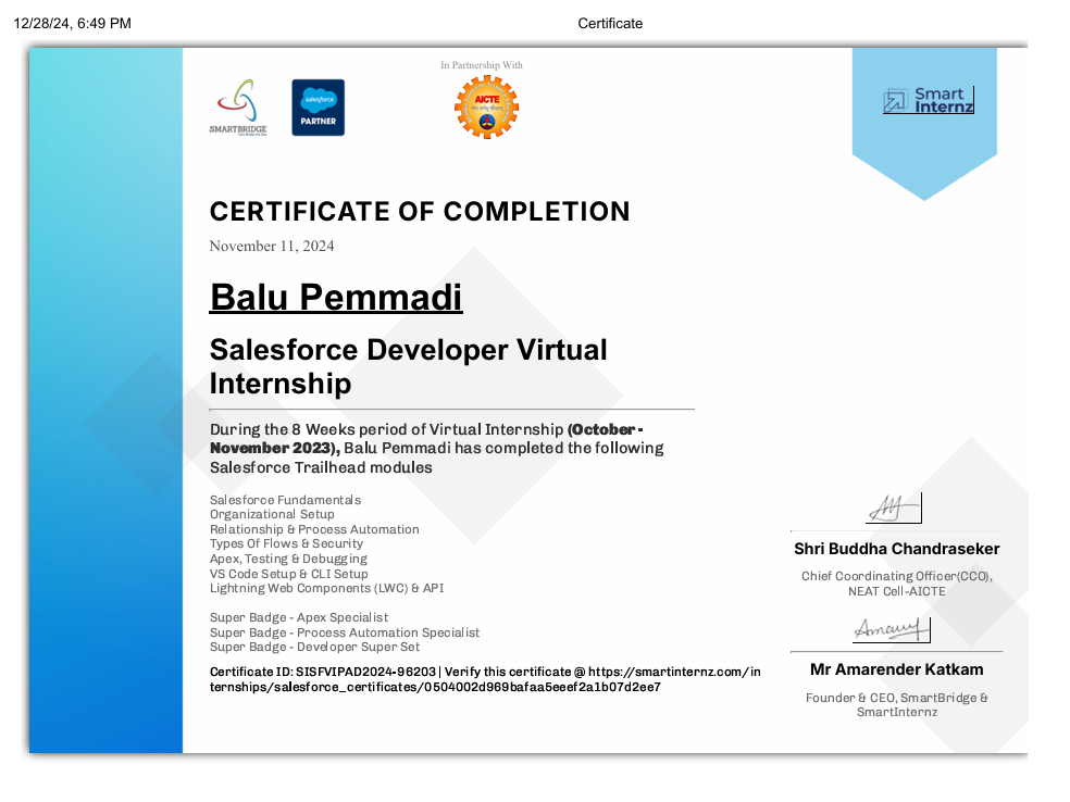 Salesforce Internship